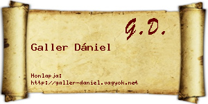 Galler Dániel névjegykártya